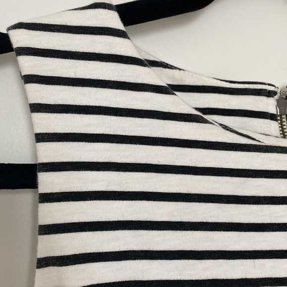 J. Crew White and Black Stripe Sleeveless Dress with Pockets - Picture 6 of 13